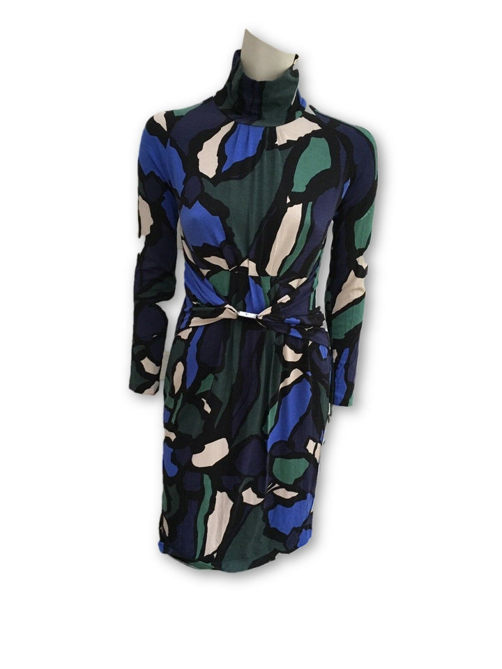 D. Exterior blue printed dress for women Ladies