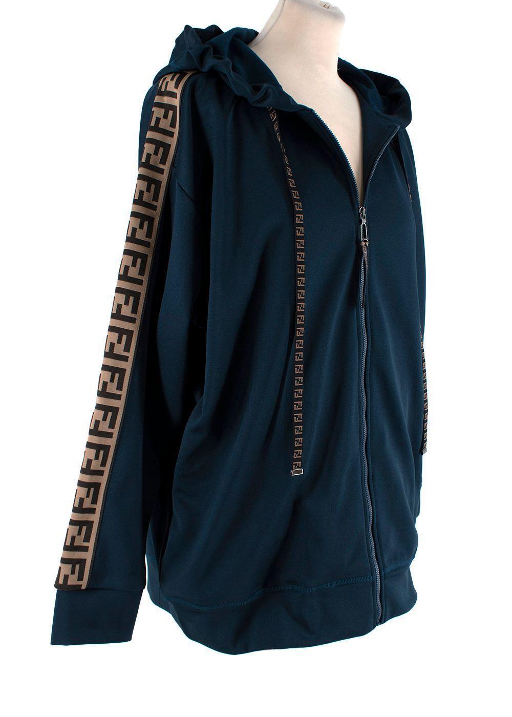 FENDI Ff cotton logo tape hoodie & joggers Set Tracksuit Size S small ladies