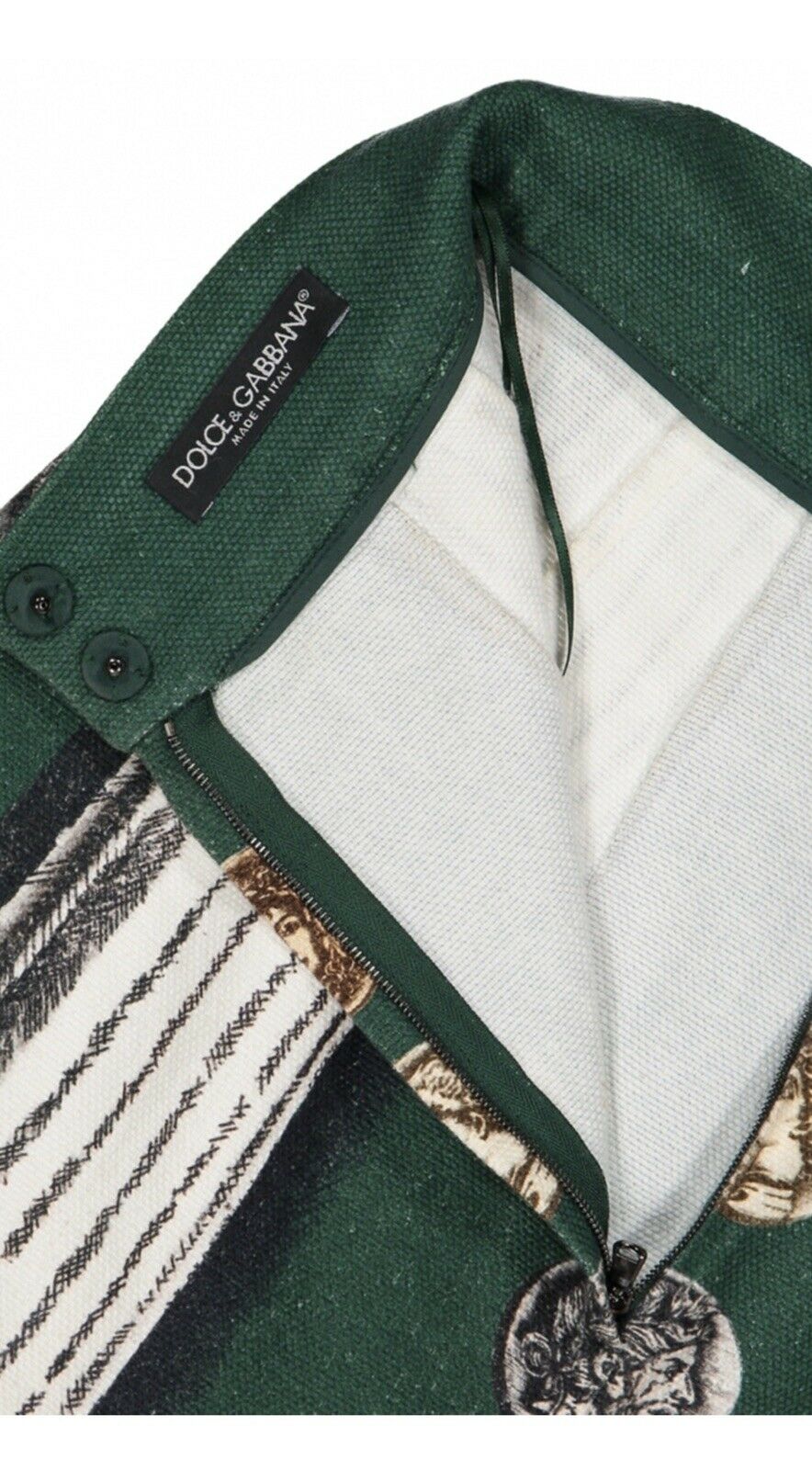 Dolce & Gabbana Linen Runaway Roman Column Mini Skirt Size I 38 UK 6 US 2 XS ladies