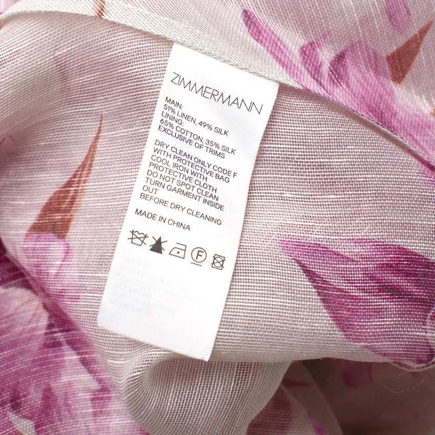 ZIMMERMANN CORSAGE HALTER MINI DRESS PINK FLORAL CUT OUT Size 3 L large ladies