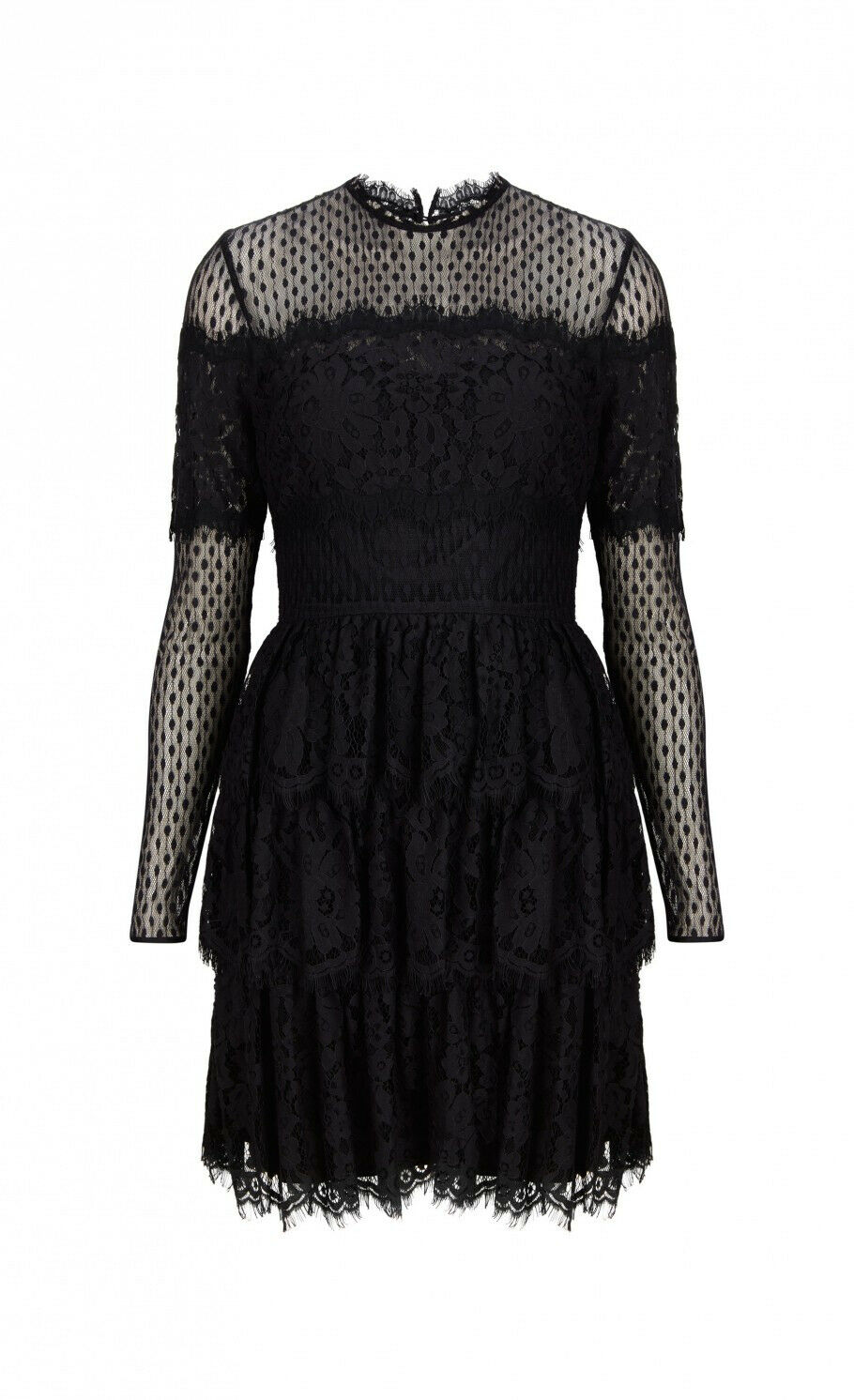 Temperley London Constance Tiered Lace Mini Dress Size UK 12 US 8 ladies