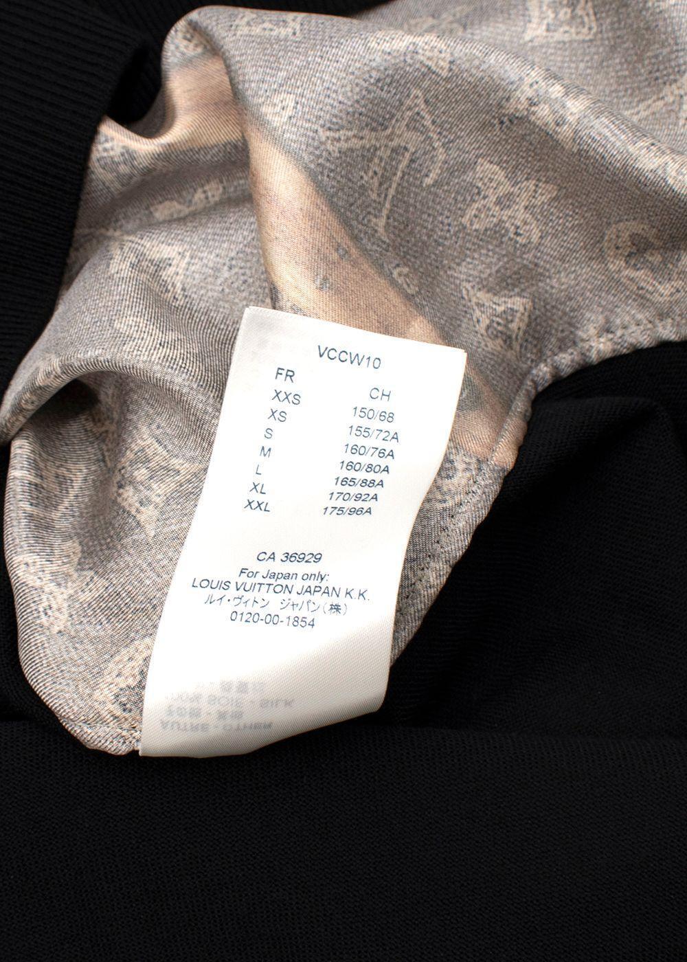 Limited LOUIS VUITTON Trunk-Print Silk & Black Wool Fine Knit Jumper Sweater XL men
