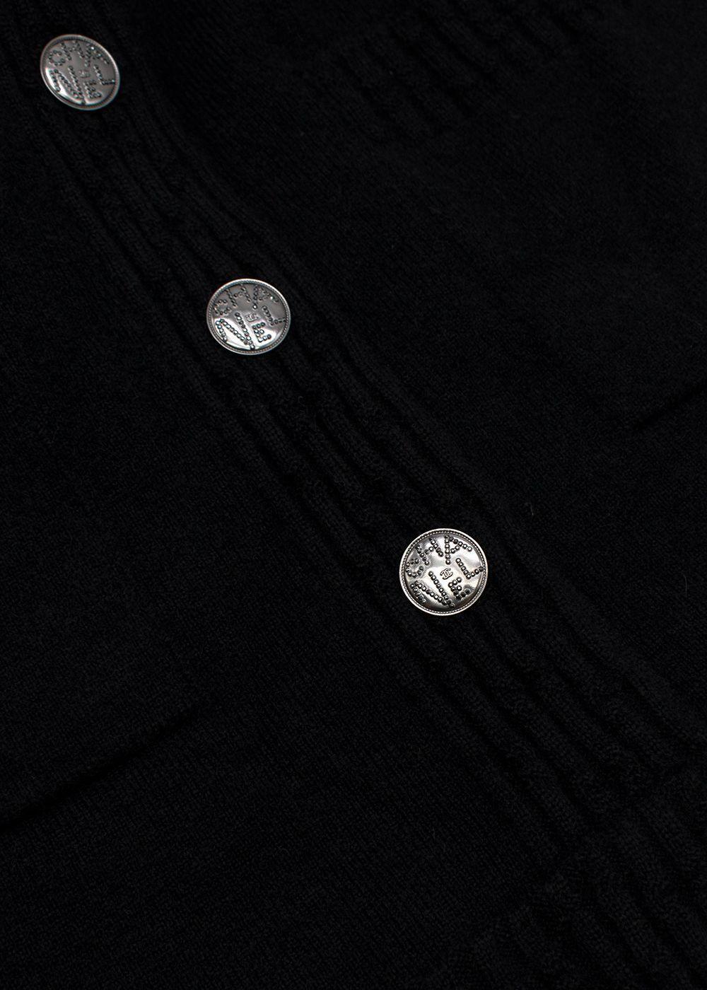 Chanel 4 Pockets Black Cashmere Iconic 2022 Cardigan Dress F 42 UK 14 US 10 ladies