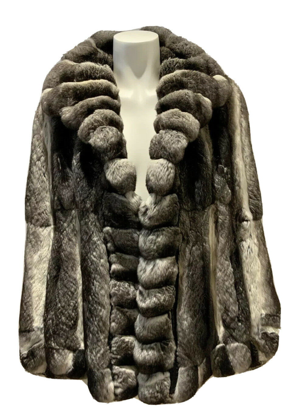 Chinchilla jacket BY Nello Santi Grey FUR Jacket Coat Size I 44 UK 12 US 8 ladies