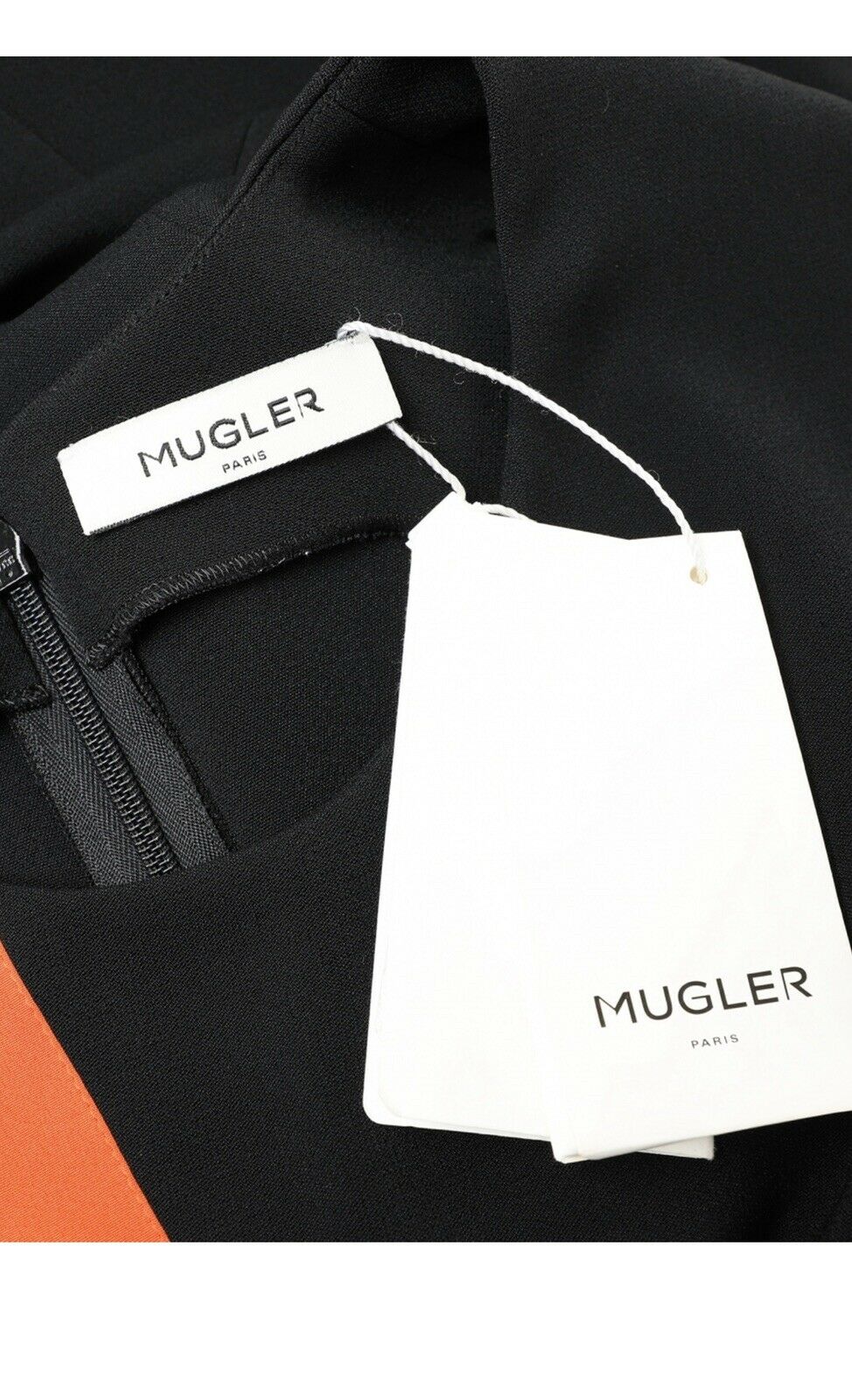 Mugler sleeveless black pearls embellished maxi dress gown FR 40 Ladies