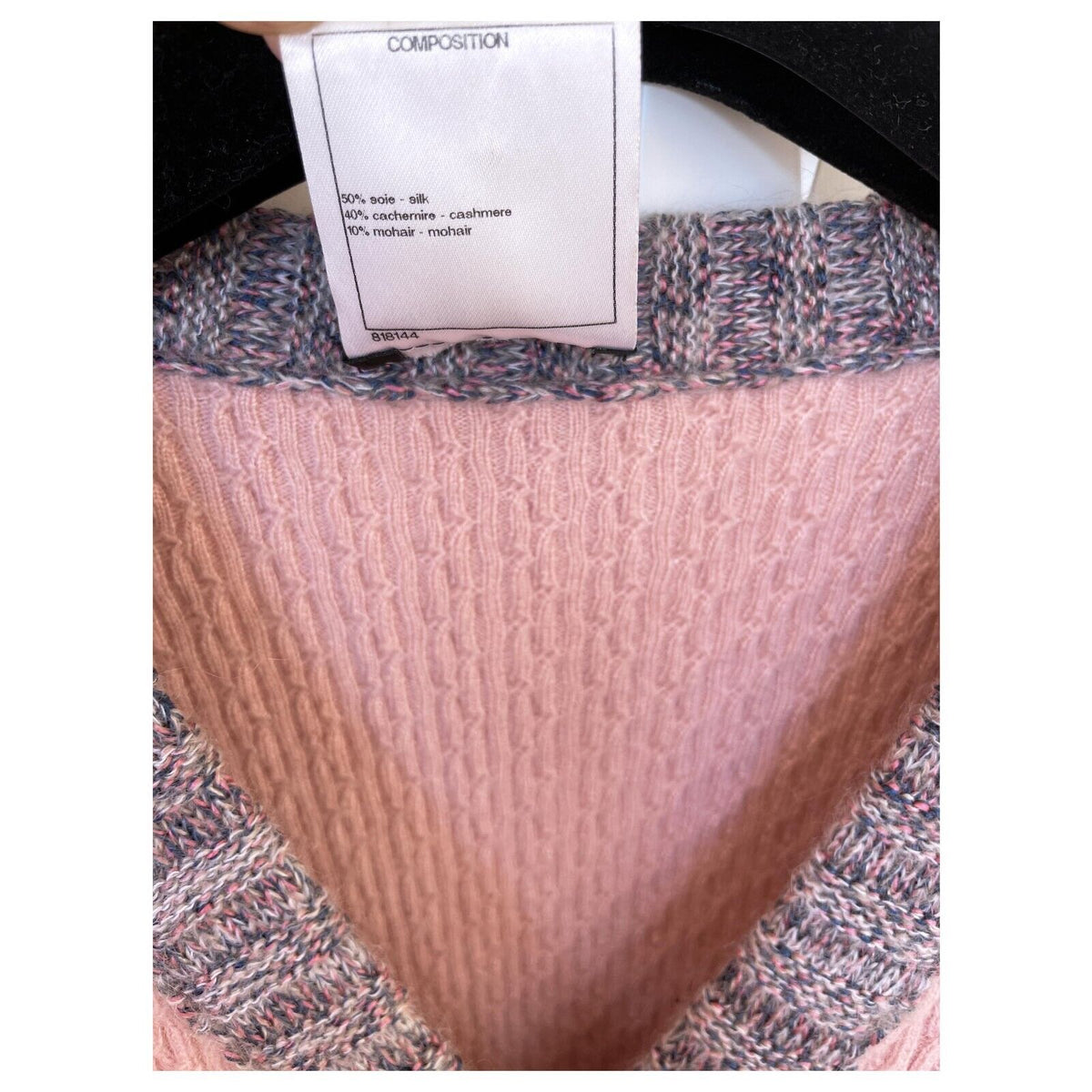 CHANEL RARE Coco Brasserie Tweed Pink Jacket DRESS Camellia buttons Size F 42 ladies