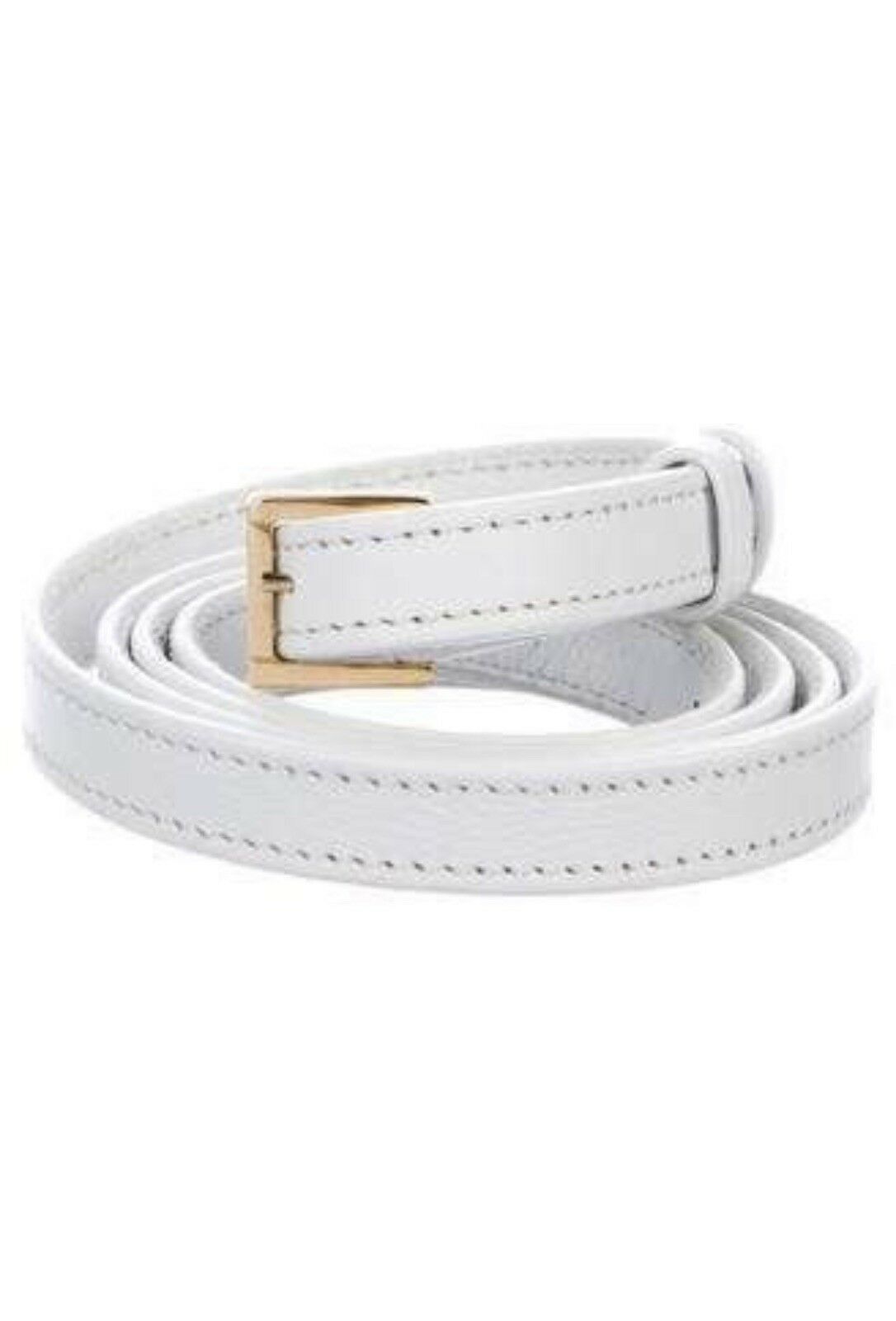 Elie Saab leather thin skinny white belt Ladis