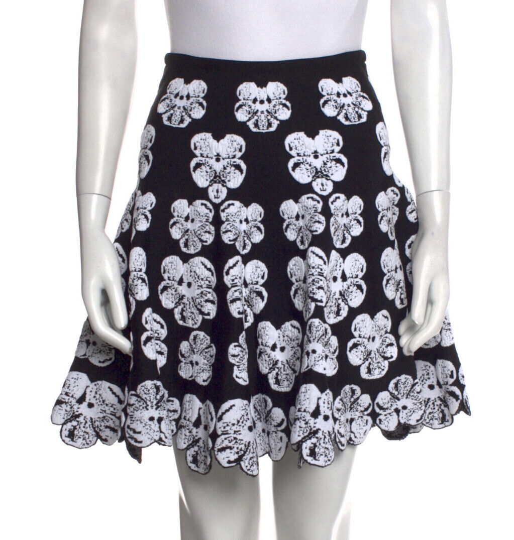 Azzedine Alaïa Alaia Floral Mini Skirt Runaway Collection Size F 40 UK 12 US 8 ladies