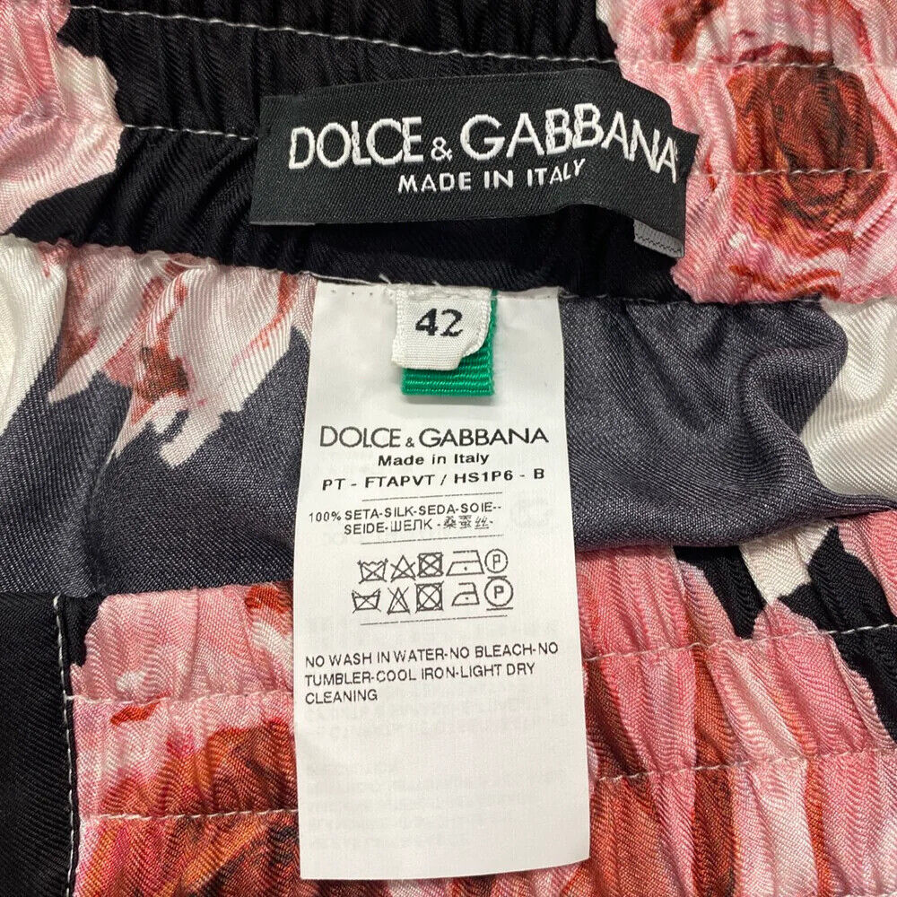 Dolce & Gabbana striped rose print pyjamas set suit Size I 42 UK 10 US 6 ladies