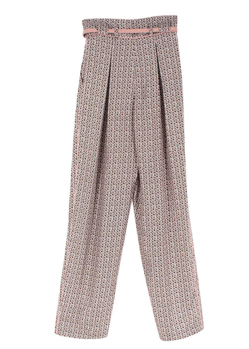FENDI Karligraphy Liberty Print Silk Twill Shirt & Trouser Set Size I 40 uK 8 US ladies