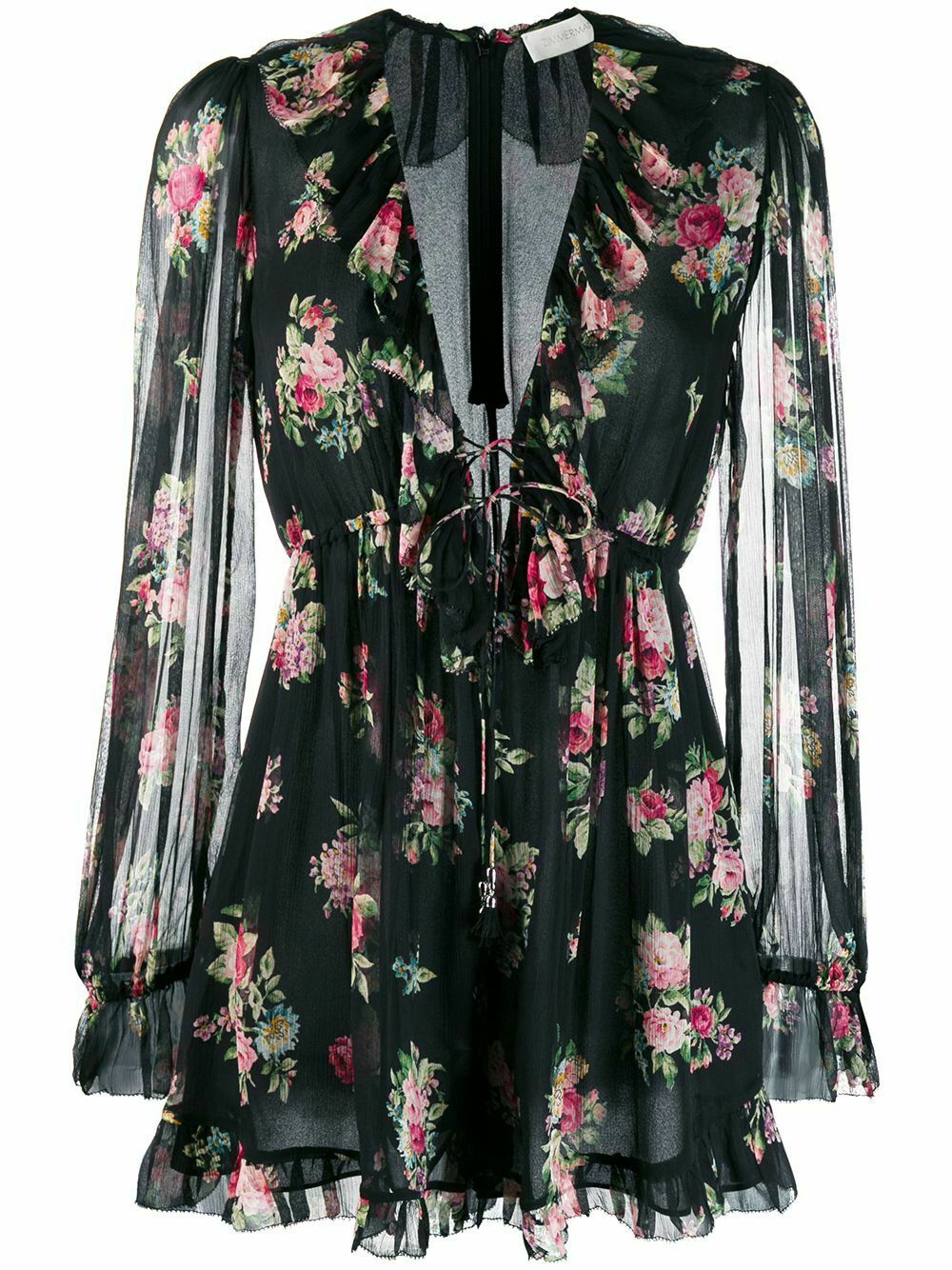 ZIMMERMANN Honour Floating Silk Floral Romper Playsuit Size 2 ladies