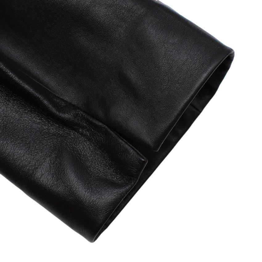 SAINT LAURENT Leather Black Lambskin Corset-waist Trousers Pants F 40 ladies