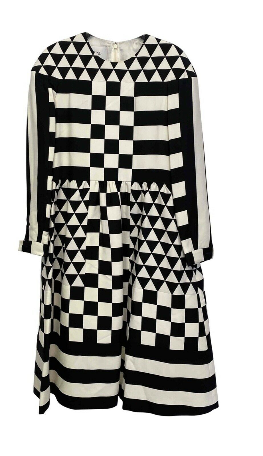 Valentino SO ELEGANT Checkerboard Wool Silk Dress Size I 40 UK 8 US 4 S Small ladies