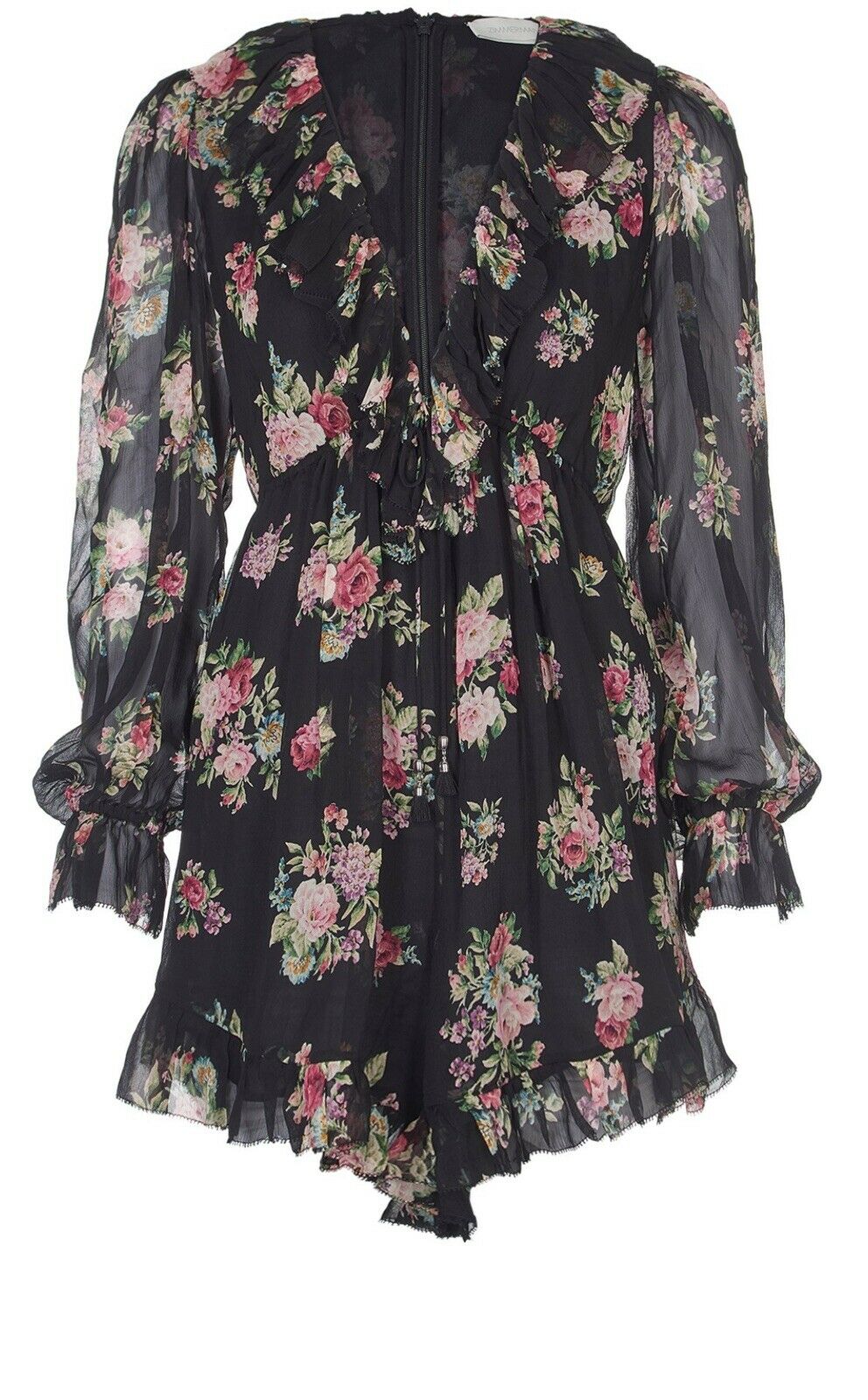 ZIMMERMANN Honour Floating Silk Floral Romper Playsuit Size 2 ladies