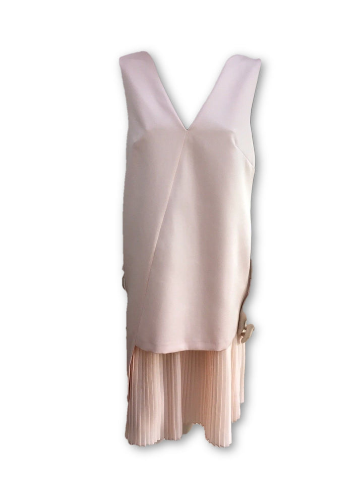 Finery London pink Amoy Pleated Insert Satin Dress LADIES
