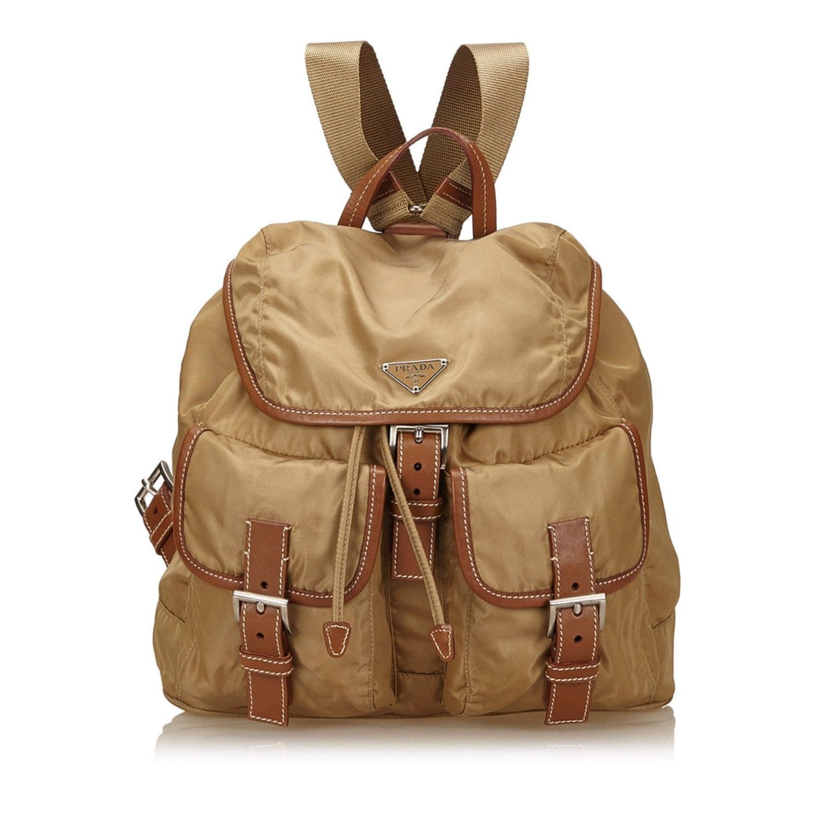 PRADA Medium Khaki Backpack PRADA Backpack Nylon Khaki Silver Auth 166688 | Brand Street  main image 2
