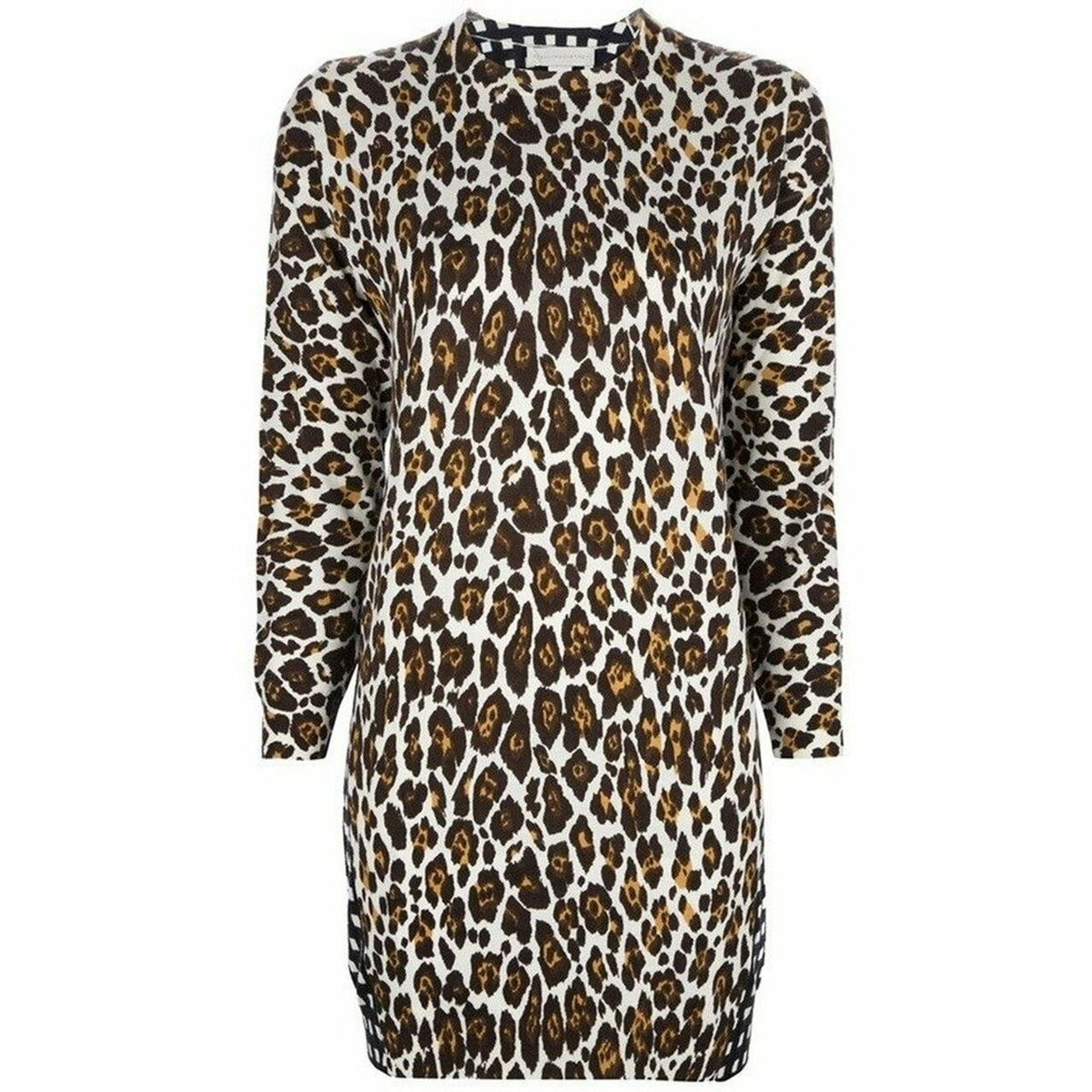 Stella McCartney Multicolor Contrast Print 40 Animal Print Leopard Check Casual Ladies