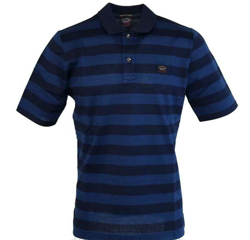 Paul & Shark Regular Fit Blue Striped Polo T shirt Size 3XL men