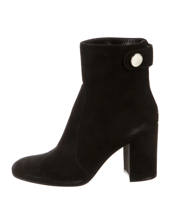 Gianvito Rossi suede leather ankle boots booties heels Size 38 US 8 UK 5 ladies