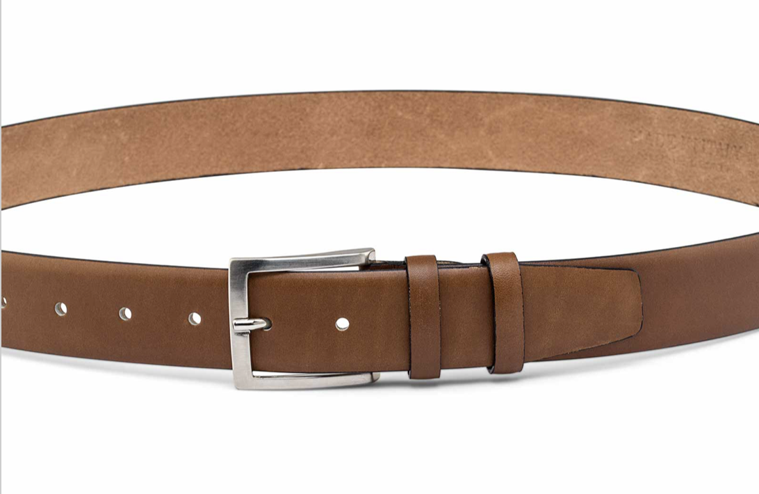 LONGHI Size 36 Brown Leather Belt for Bergdorf Goodman Men