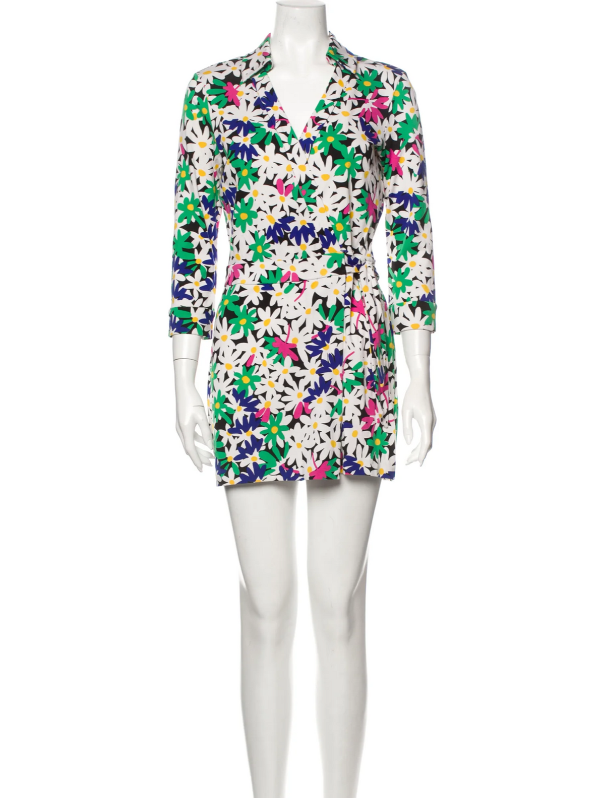 Diane von Furstenberg Celeste Garden Daisy Romper Wrap Playsuit US 6 UK 10 ladies