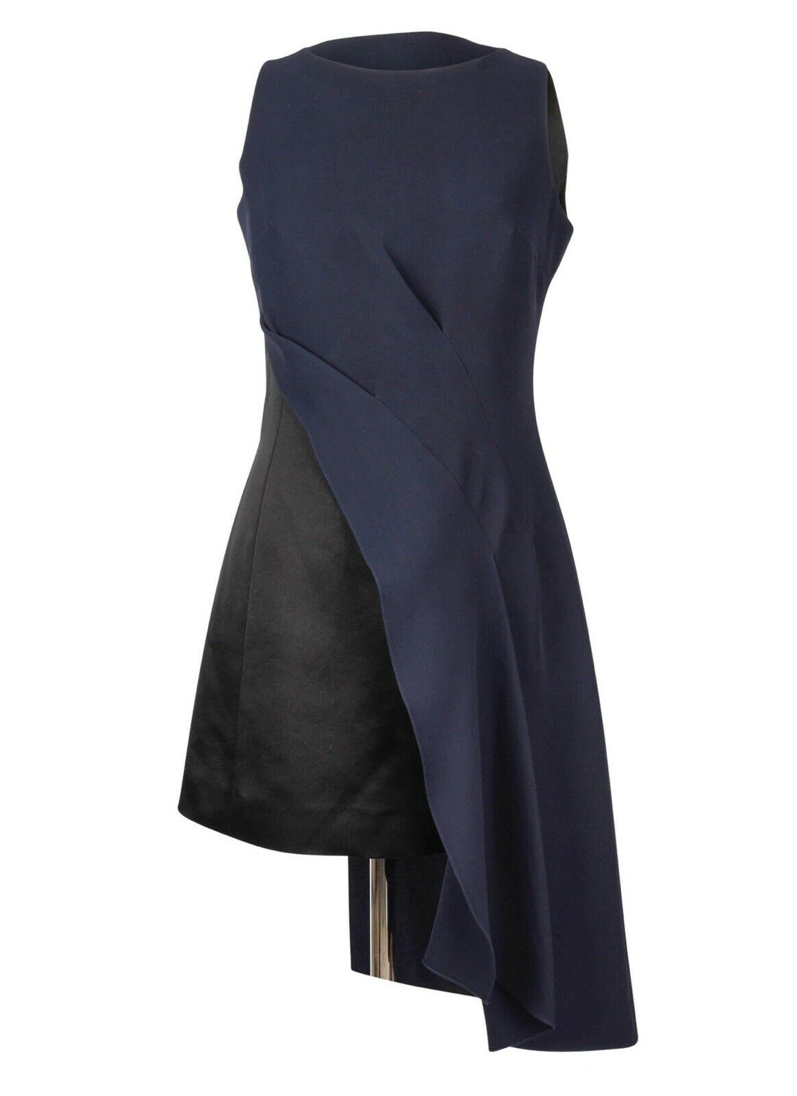 Christian Dior Iconic Collectors Navy Blac Silk Asymmetric Dress Size F 40 UK 12 ladies