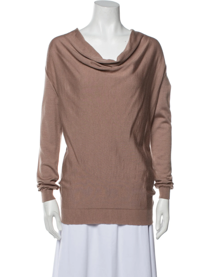 LANVIN Cowl Neck Sweater Jumper Wool & Cashmere & Silk Size XS ladies
