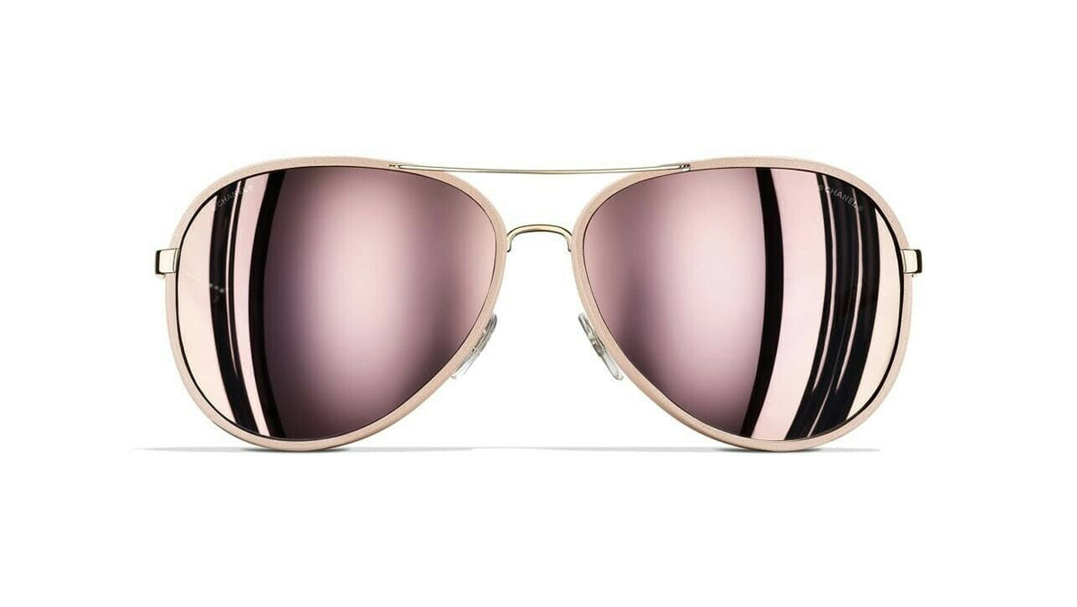 Chanel Pink Aviator Gold Lense Sunglasses Chanel Metal Mirrored Pilot Summer Sunglasses 4223 Pink Gold  main image 2