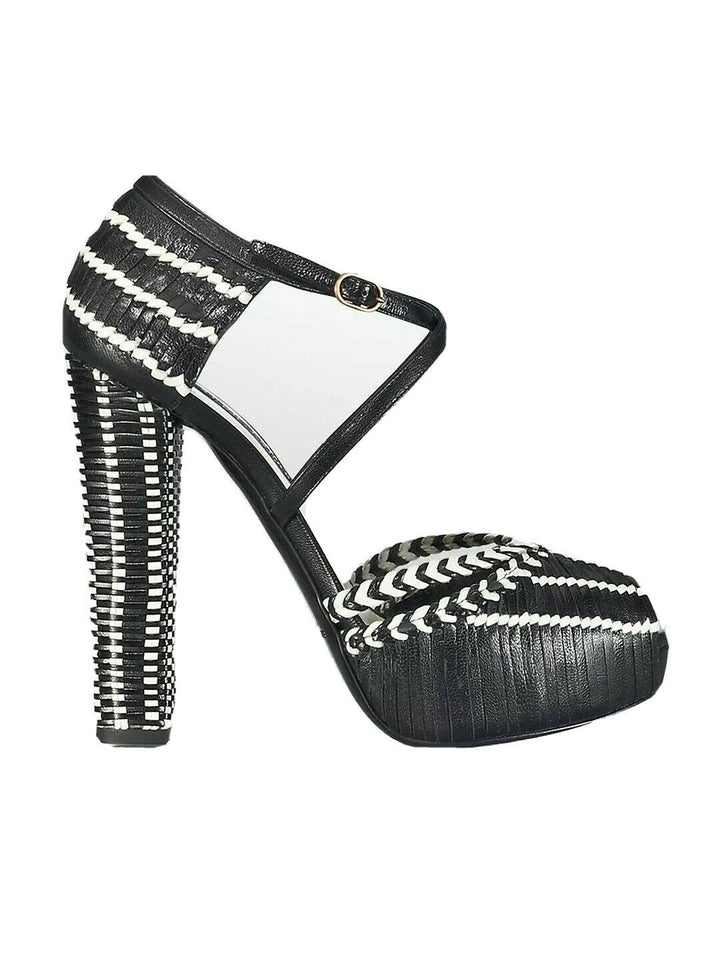 Ralph Lauren Collection Katrin Straw & Calfskin Sandal Size US 9B UK 6 EU 39 ladies