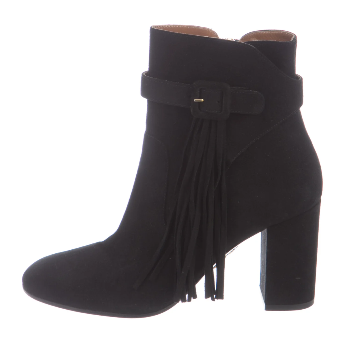 Aquazzura Suede Leather Tassel Boots Size 37.5 US 7.6 UK 4.5 ladies