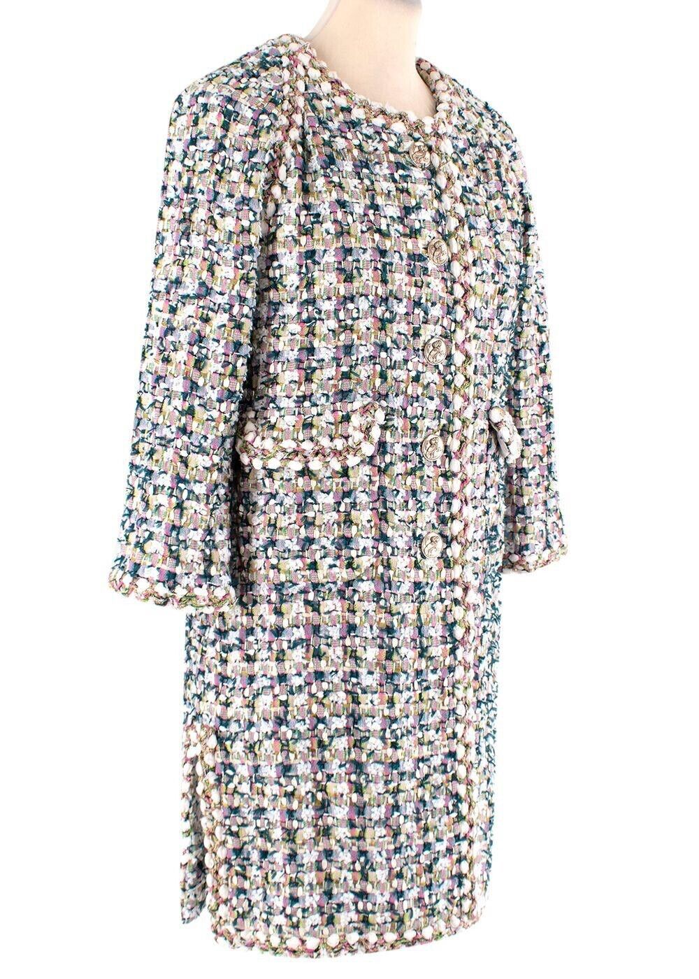 CHANEL 2018 Paris-Greece Fantasy Tweed Coat Size F 38 UK 10 US 6 ladies