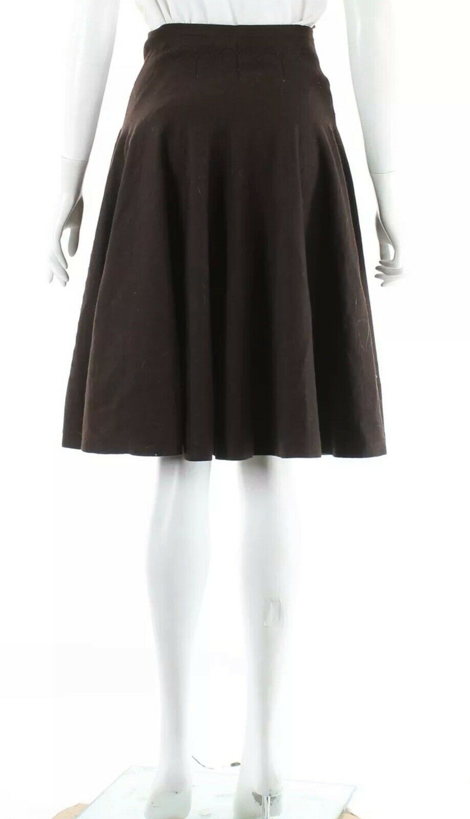 AZZEDINE ALAÏA ALAIA BROWN KNITTED WOOL SKIRT SIZE S SMALL ladies