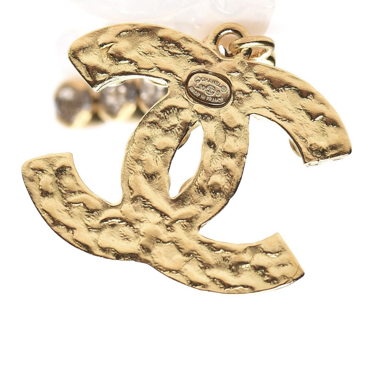 CHANEL 2020 CC Crystal Gold Drop Earrings ladies