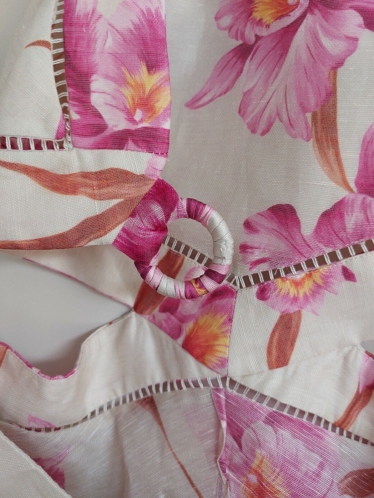 ZIMMERMANN CORSAGE HALTER MINI DRESS PINK FLORAL CUT OUT Size 3 L large ladies