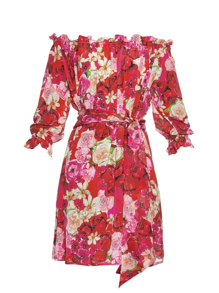 ISOLDA Fru Fru floral-print silk dress Size US 4 UK 8 S SMALL ladies