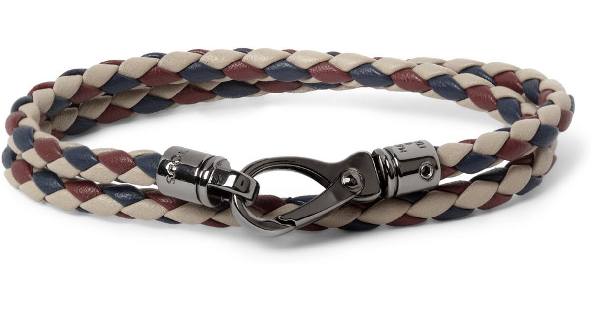 Tod’s Euro 2016 Men's limited-edition woven leather wrap bracelets Men