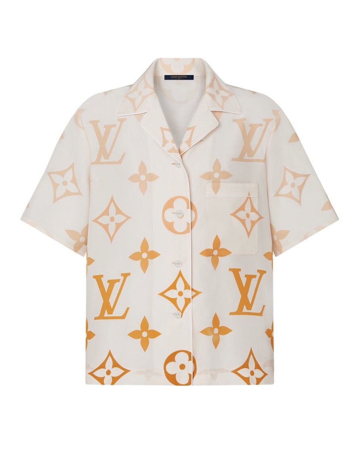 Limited LOUIS VUITTON LV 2022 MONOGRAM OMBRÉ SILK PYJAMA TOP F36 UK 8 US 4 S ladies