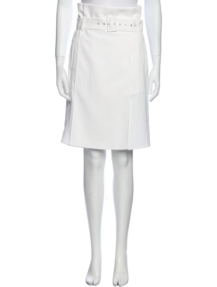 TIBI Mini White Wrap Tie Panelled Skirt Size US 00 XXXS ladies