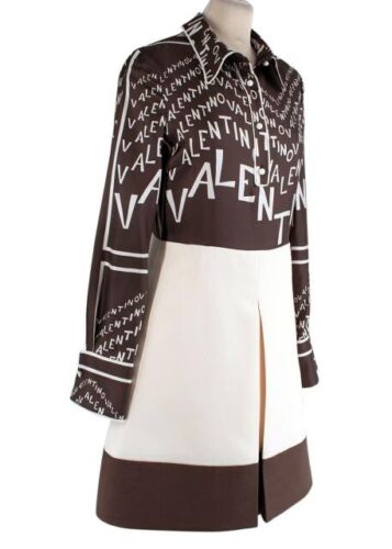 Valentino SO ELEGANT Logo Print Silk And Wool Mini Size I 40 UK 8 US 4 S Small ladies