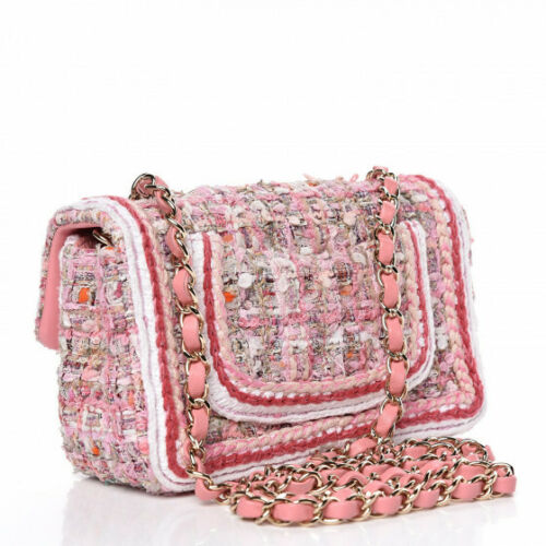 CHANEL WANTED FANTASY TWEED HANDBAG BACKPACK PINK 2019