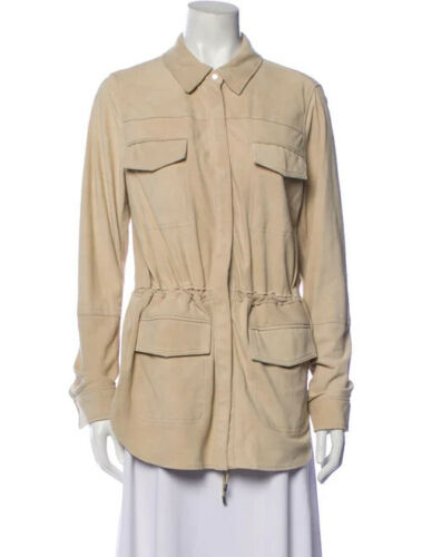 VINCE Women's Tan Nubuck Suede Safari Jacket Size S small ladies