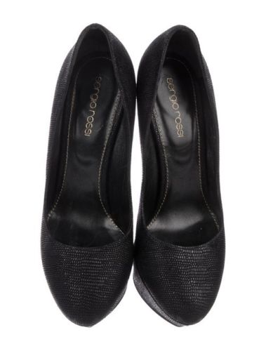 SERGIO ROSSI PLATFORM BLACK PUMPS SHOES LADIES