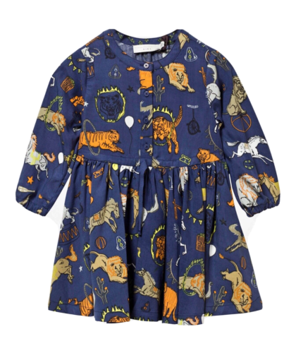 STELLA MCCARTNEY KIDS GIRLS’ Fleur Dress Circus Print Dress Size 6 years children