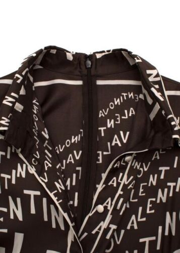 Valentino SO ELEGANT Logo Print Silk And Wool Mini Size I 40 UK 8 US 4 S Small ladies