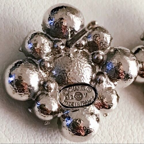 CHANEL Cluster Baroque Square Logo Stud Earrings ladies