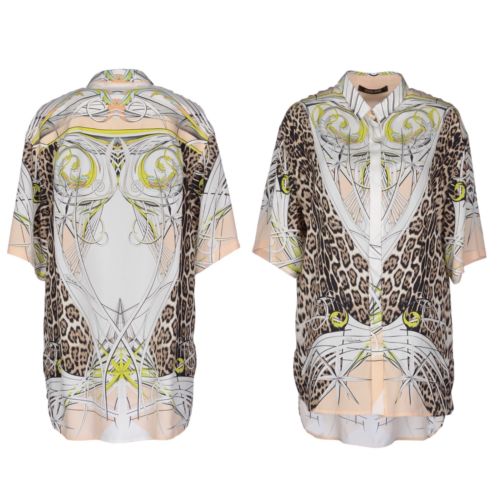 ROBERTO CAVALLI Animal Print Shirt Blouse top Size I 40 small ladies
