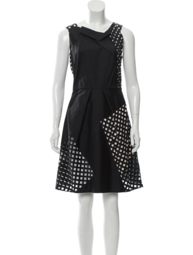 Roland Mouret RUNAWAY Black & White Lasercut Dress UK 8 US 4 IT 40 FR 36 ladies