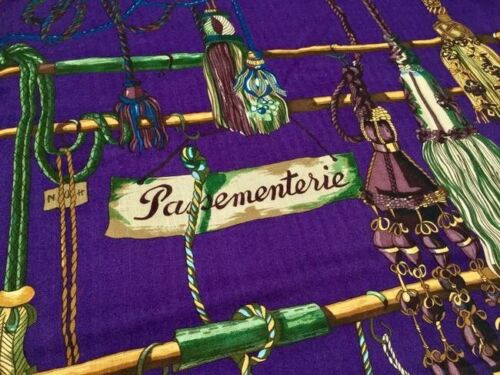 Hermès Hermes Paris Purple Passementerie Cashmere Silk Shawl -140cm Scarf/Wrap ladies