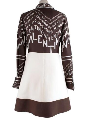 Valentino SO ELEGANT Logo Print Silk And Wool Mini Size I 40 UK 8 US 4 S Small ladies