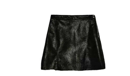 ZARA WOMAN MINI BLACK FAUX LEATHER SKIRT Size M MEDIUM ladies